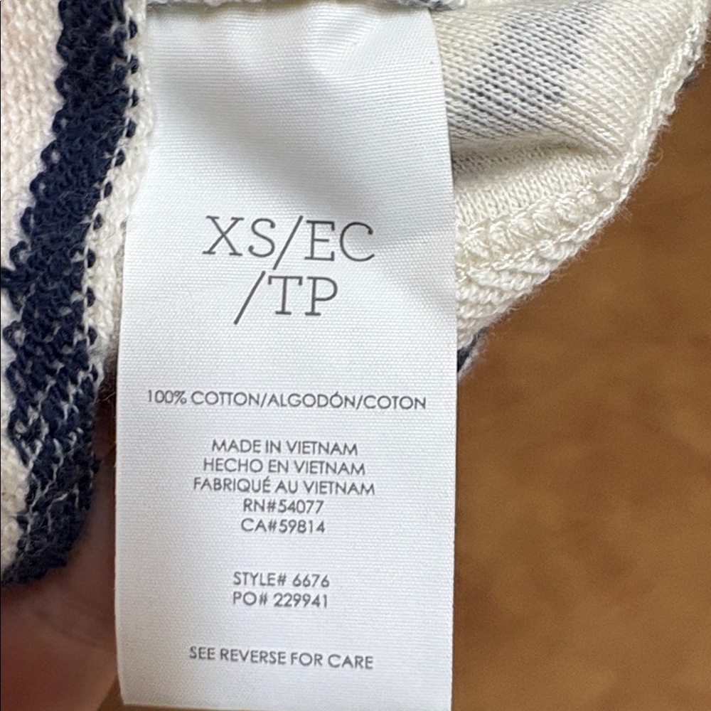 CAbi Women's Even Keel Navy and Cream Striped Blazer Jacket Size XS - Picture 7 of 7